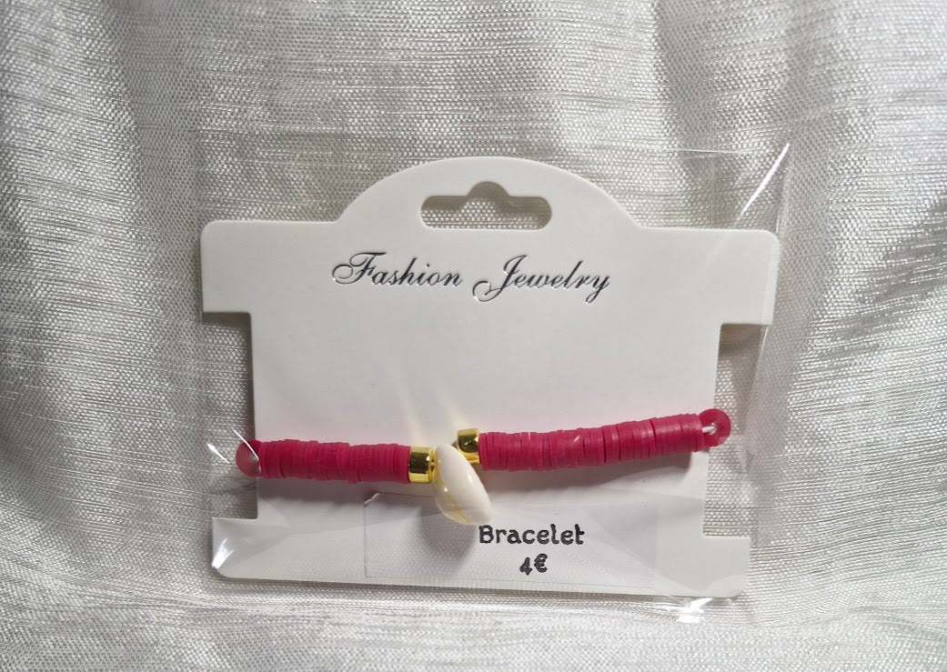 Bracelets perles plate coquillage