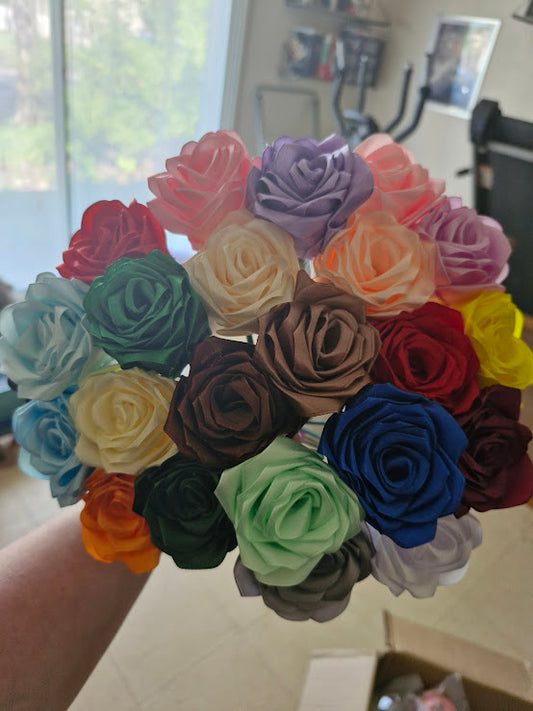 Roses éternelles en satin