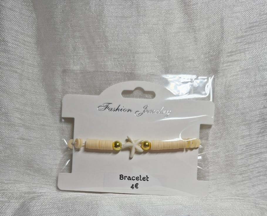 Bracelet perle plate étoile de mer
