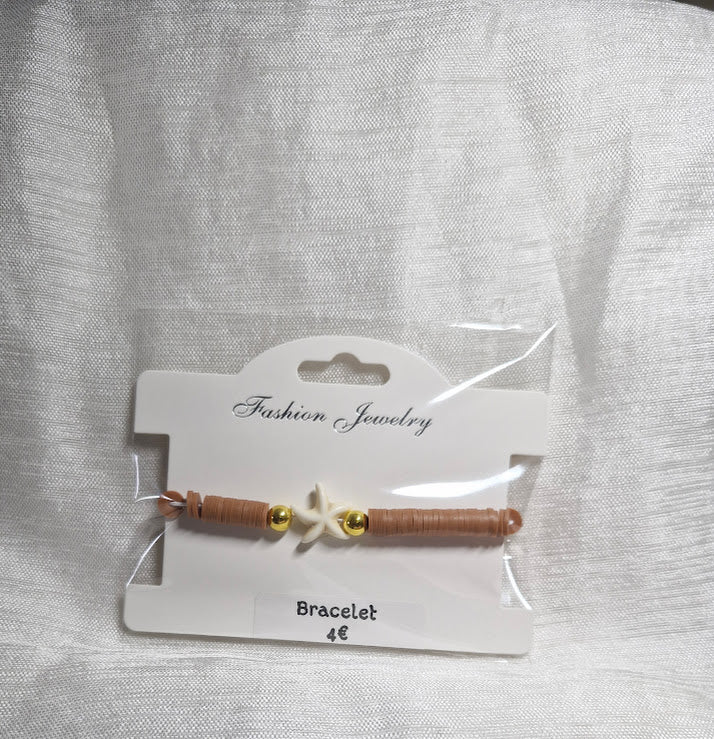 Bracelet perle plate étoile de mer