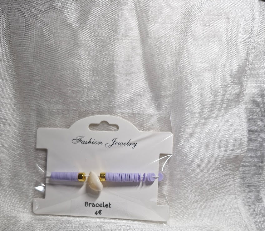 Bracelets perles plate coquillage