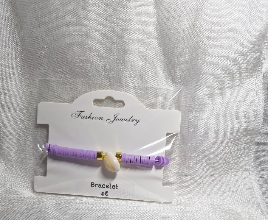 Bracelets perles plate coquillage