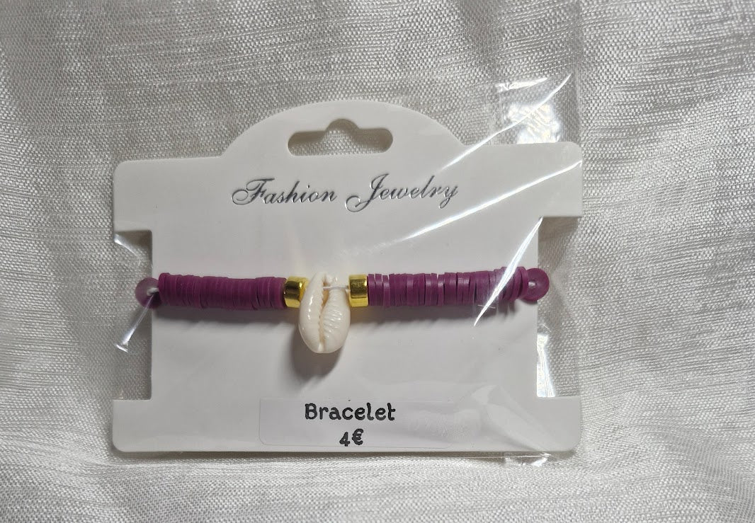 Bracelets perles plate coquillage