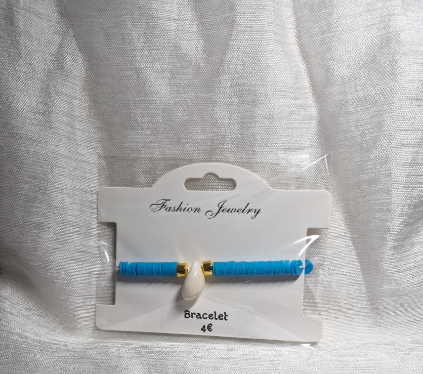 Bracelets perles plate coquillage