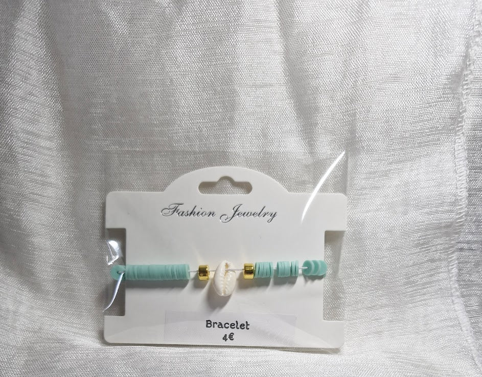 Bracelets perles plate coquillage