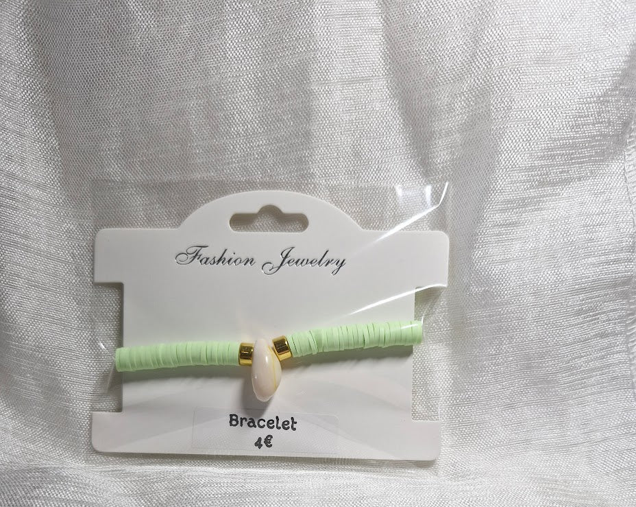 Bracelets perles plate coquillage