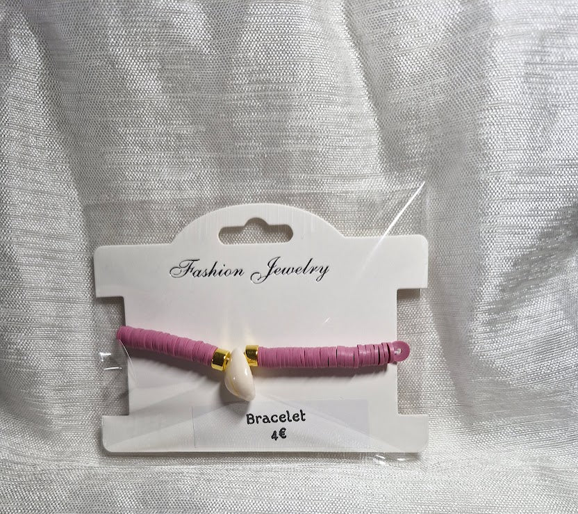 Bracelets perles plate coquillage