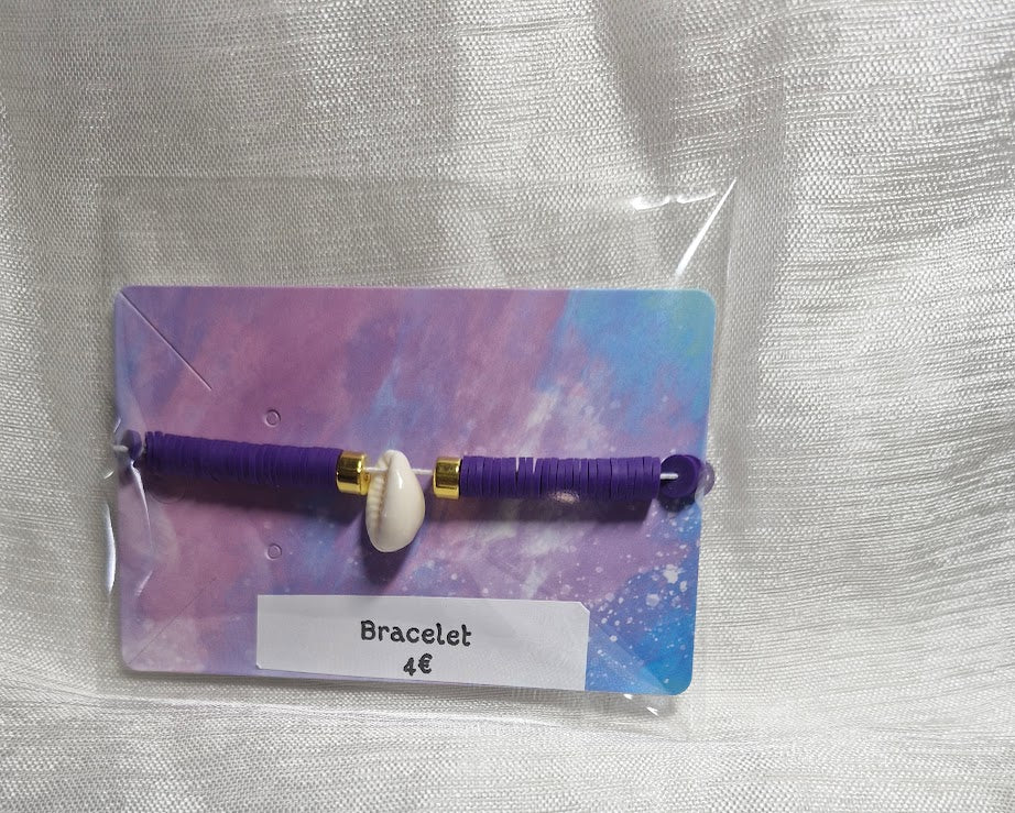 Bracelets perles plate coquillage