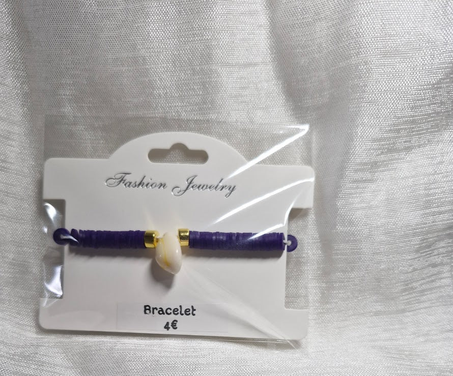Bracelets perles plate coquillage
