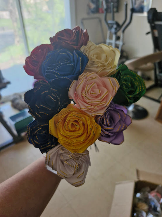 Roses éternelles en satin