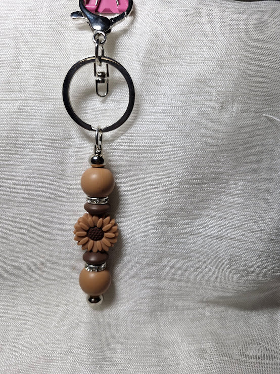 Porte clé pâquerette et feuilles