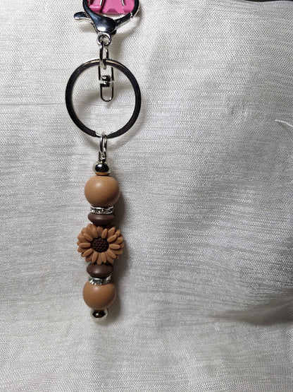 Porte clé pâquerette et feuilles